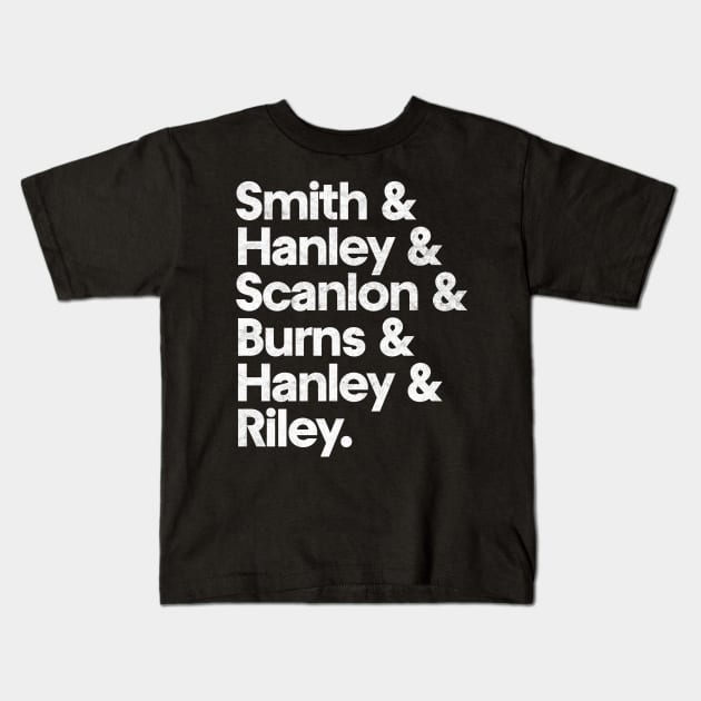 Classic Early The Fall Line-Up Names List Design Kids T-Shirt by DankFutura